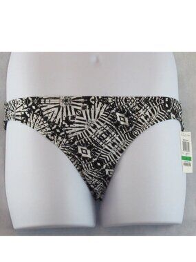 Bar III Women's Sand Dollar Cheeky Hipster Swim Bikini Bottom, Black White